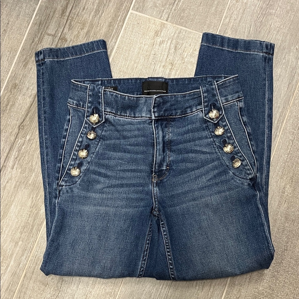 White House Black Market High Rise Blue Jeans - Picture 3 of 3